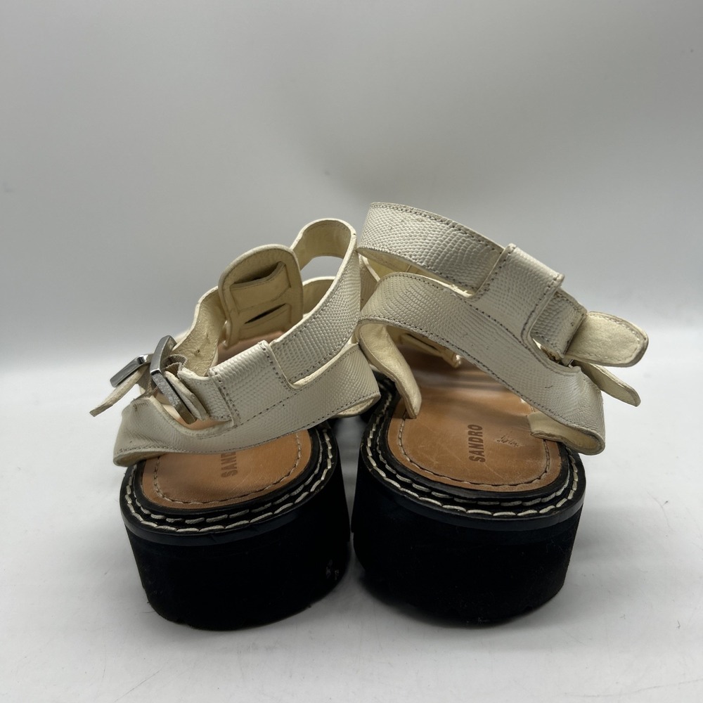 SANDRO Sandals Womens‎ 40 US 8.5 Stud Lizard Leather Gladiator RockChic - Picture 7 of 16